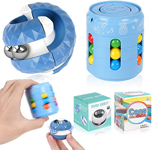 AUAUY Sensorisches Spielzeug - Rotierender Würfel-Orbit-Ball und Magic Bean Cube, Stressabbau Pädagogisches Puzzle für Kinder und Erwachsene, Interaktiv