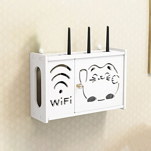 WiFi-Aufbewahrungsbox, Wandmontage, schwimmend, WiFi-Router, Wandmontage, Regalhalterung, Wanddekoration, Kabelbox