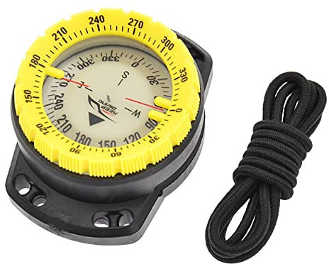 Handgelenk-Tauchkompass, Tauchen, Navigationskompass, leicht, tragbar, Modul, Messgerät, wasserdicht, Outdoor-Sport, Militär, Survival-Notfall-Werkzeug, gelb