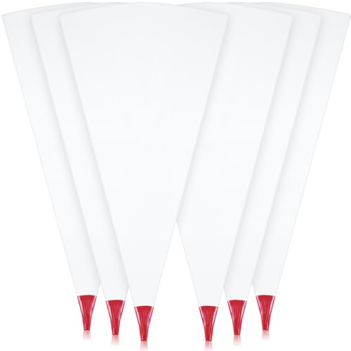 Gueevin 6 Pcs Tile Grout Masonry Mortar Bag with Molded in Tip 13 x 24 Inch Grout Bag for Tile Heavy Duty Tear Resistant Puncture Tip Cement Sealer for Installation Work (Red)
