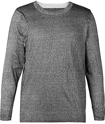 Natudeco Chemise Résistante Aux Coupures, Vêtements Anti-coupures, Niveau 5, Pull De Protection, Col Rond, Manches Longues, Chemise De Sécurité Au Travail pour la Fabrication Industrielle(L)