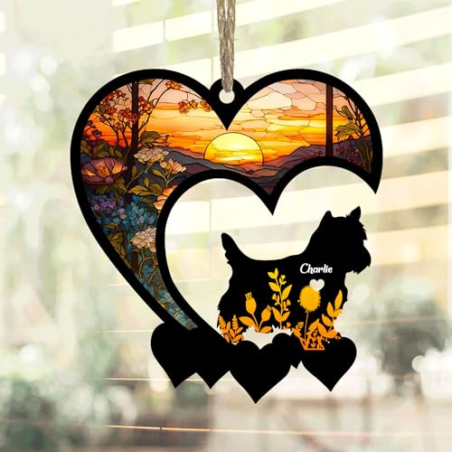 Lovely POD Westie Suncatcher, Personalized Westie Memorial with Name, Westie Loss Suncatcher, Dog Remembrance Gift, Dog Memorial Ornament, Loss of Dog Sympathy Gift