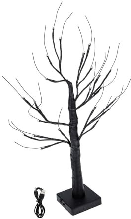 Cabilock Árbol De Led De Batería y Usb Lámpara De Noche Para Mesa y Dormitorio Luz Para Acogedores