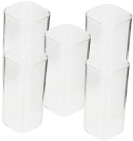 Healeved 5 Piezas vidrio cuadrado copas de coctel vasos de leche vasos de agua vasos de vidrio vasos de whisky anteojos taza para beber copa de coctel creativa cerveza Lentes vaso de agua