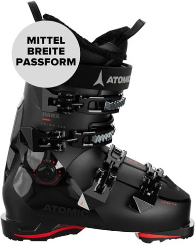 ATOMIC HAWK PRIME 100 GW Skischuhe - Größe 28/28.5 - Alpin-Skischuh in Black/Red - Boots mit 3D Knöchel & Ferse für präzisen Sitz - Ideal für Skifahrer mit mittelbreiten Füßen.