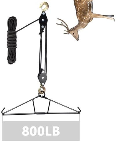 BOOSTEADY Deer Hanger for Skinning, Hoist Pulley for Deer Hunting Game Hoist Hanging Gambrel with Pulley Lift System, Max to 800LB