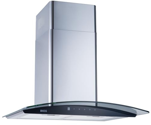 NEG Dunstabzugshaube NEG3860WH, Edelstahl mit Glasschirm | 10-lagige Metallfettfilter, Sensortouch Bedienung, Booststufe 747 m³/h, Modell 2024, Effektiv, sparsam, leise