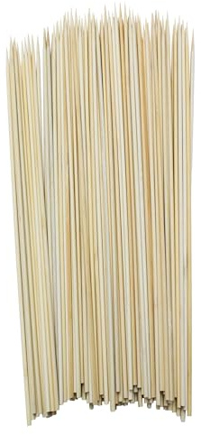 Holz Lagerfeuer Spieß 100 Stück natur, 100 cm x Ø 6 mm | Barbecue Spieße zum Grillen, Für Grill Feuerkorb Kamin, Festival Camping