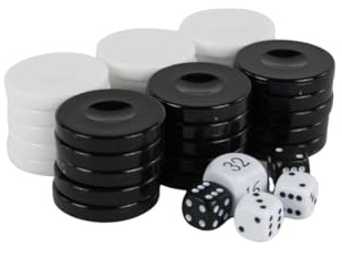 36mm Acryl Black Backgammon Pieces