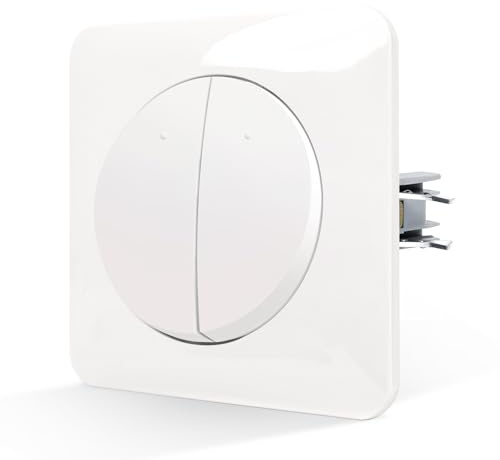 CNBINGO Rocker Interruptor de luz con garras – Interruptor de pared doble empotrado con materiales ignífugos de PC – blanco puro moderno interruptor basculante – 2 vías 1 vía