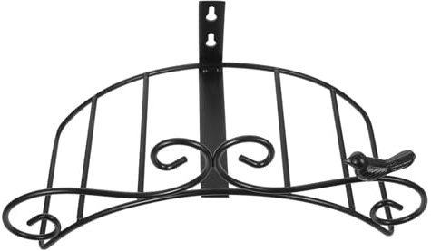 BCOATH Ironwork Garden Hose Support Rack Wall-Mounted Water Holder Retro Storage Bracket Black for Outdoor Hose Pipe Organization