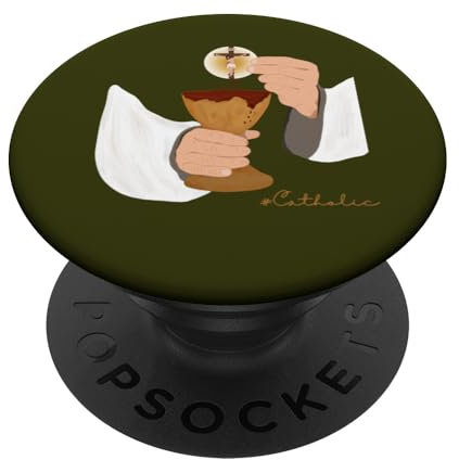 Prêtre tenant calice et eucharistie avec Jésus-Christ PopSockets PopGrip Interchangeable