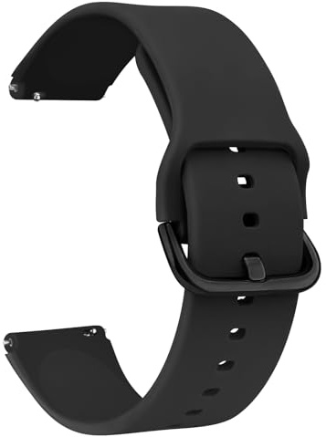 Smart Watch Strap Replacement (19mm) compatible with Blackview, Fitpolo, GRV, Letscom,Letsfit,Lifebee,Lintelek, Teminice, Tensky, Toobur, Umidigi, VeryFit, VeryFitPro, Willful, Y amay (Black)