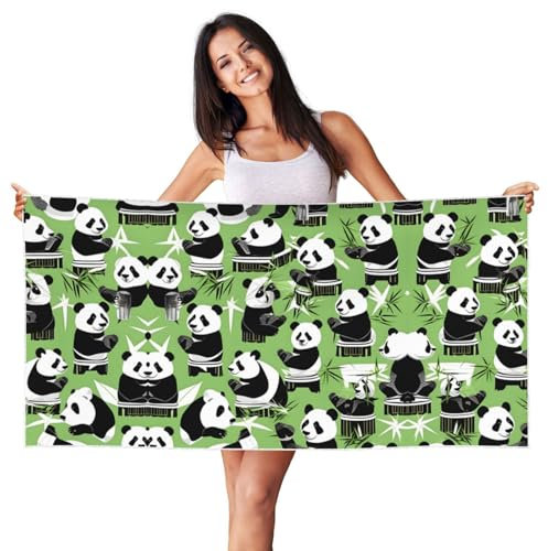 Panda Bamboo Print Summer Vacations Beach Towel Oversized Lightweight Quick Dry for Travel Pool Towel