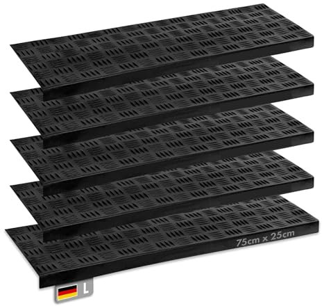 Floordirekt - Juego de 5 alfombrillas de goma para peldaños - Autoadhesivas - Resistentes a la intemperie y antideslizantes - Alfombrilla de goma para exteriores - Alfombrillas antideslizantes -15