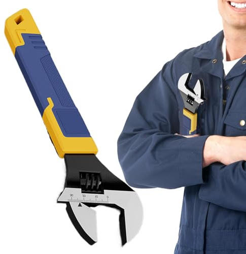 Chiave regolabile larga, chiave idraulica a bocca larga, chiave ad alta resistenza, strumento a ganascia grande per bagno, elettrodomestici e riparazioni automobilistiche, (acciaio al cromo vanadio)