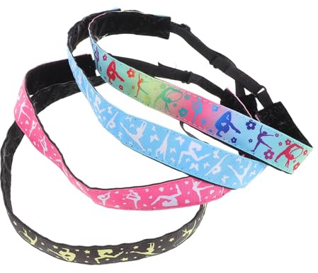 Hemobllo 4st Elastiska Dansband För Gymnastik Och Yoga Sweat-absorbent Ingen Glidning Stretchable Fitness Håraccessoarer För Olika Hårtyper Och Längder