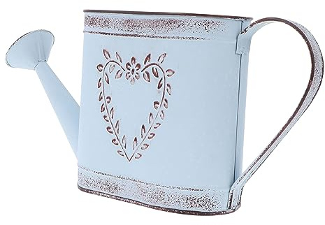 Toyvian Pot De Fleurs Vintage en Fer 5l pour Intérieur Et Extérieur, Arrosoir Décoratif Carré Motifs Feuille, Vase Ornemental Double Usage pour Jardin Et Balcon