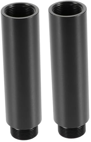 AKOOSY Soporte De Micrófono De Extensión Metálico 5/8 Pulgadas Negro, 2 Piezas, Tubo Durable Compatible Brazos Articulados y Soportes Amortiguadores Para Grabación Profesional