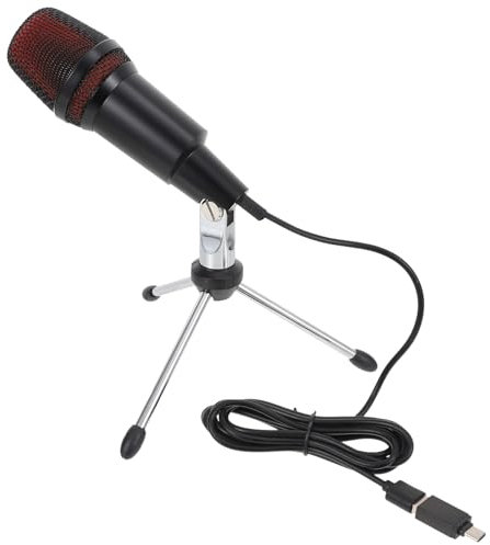 VINTORKY 1Ensemble Microphone à Condensateur USB pour PC de Micro de Table Noir avec Support de Bruit pour Jeux Conférences et Enregistrements