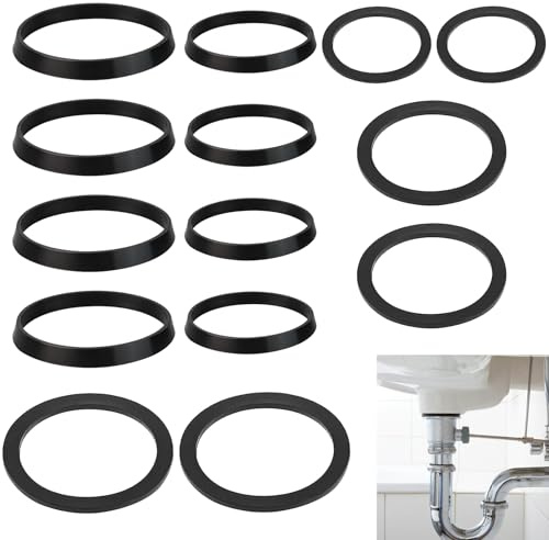 14 Guarnizioni Per Scarichi Lavello - Guarnizioni Per Sifoni Da 1/4 (32 Mm), Guarnizioni Per Sifoni Da 1/2 (40 Mm) Per Sifoni Standard, Sifoni A Bottiglia E Sifoni Di Design (8 Coniche E 6 Piatte)
