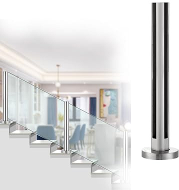 Ringhiera per scale in acciaio inossidabile 304 per balconi interni ed esterni, 10 12 mm, in vetro, design elegante, per scale e terrazze moderne