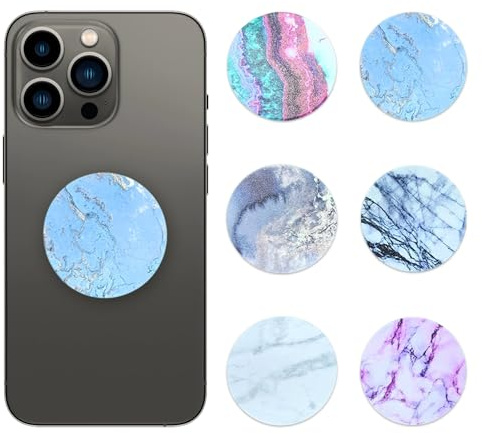 Phone Grip, 6 PCs Phone Back Holder Grip Multi-function Foldable Finger Kickstand Collapsible Cellphone Finger Grip Holder for Smartphones (C)