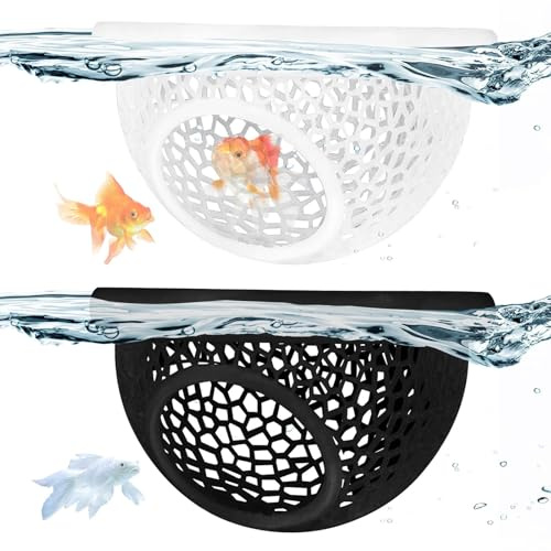 Kenmohuo 2PCS Floating Betta Hammock Hide Shrimp Cave, Aquarium Hammock for Small Fish to Rest Feed Play, Floating Feeder Ring Resting Spot 3D Printed Betta Fish Accessories Decor for Nano Aquariums