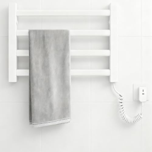Toallero con calefacción, montado en la pared, radiador de baño de 80 W con temperatura constante de 55 °C, seguro de usar