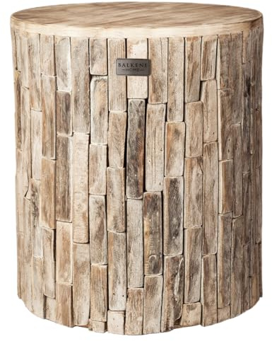Patio Sense 62420 Garden Stool, Elyse Natural Round