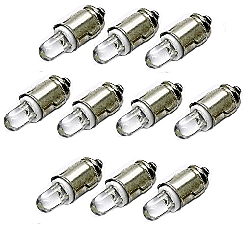 LED-Mafia 10x BA7S - 12V - weiß blau rot grün gelb - Halogen Tachobeleuchtung Tacho Instrumentenbeleuchtung Cockpit (weiß)