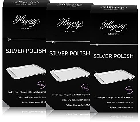 Hagerty Silver Polish Lot de 3 flacons de vernis à argent avec protection anti-ternissement 250 ml