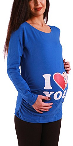 M.M.C. Kärlek – roligt roligt sött mammamode, mammaskjorta, graviditetströja, sweatshirt med motiv för graviditet, långärmad, Mörkblå, M