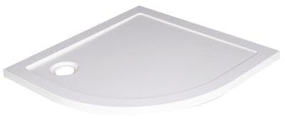 ONDÉE Receveur de douche BULL Blanc 90x4cm Cercle résine polyester forte | À Poser extra-plat, densité charges minérales fibres verre longues smc, Livré sans bonde, Installation simple et rapide