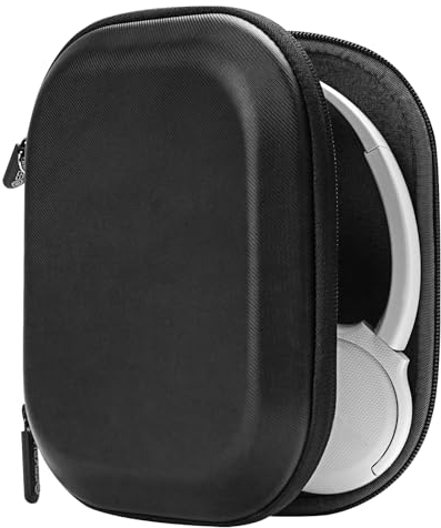 Geekria Shield Headphones Case Compatible with Sony WHCH510, WHCH500, MDR-XB610, MDR-XB600, MDR-XB400, MDR-ZX600 Case, Replacement Hard Shell Travel Carrying Bag with Cable Storage (Black)