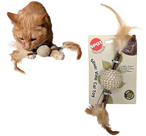 SPOT Naturals/Silver Vine/Cat Toy/Assorted Figures/Cord and Stick