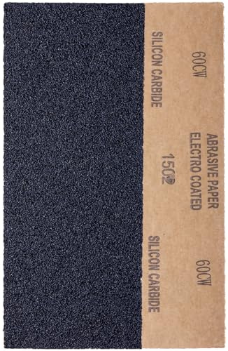 YoiYee 60 hojas de papel de lija húmedo y seco, 23 x 9,5 cm, rollo de papel de lija abrasivo grueso mediano para madera, metal, plástico, vidrio, piedra y lijado de pared, paquete de 10
