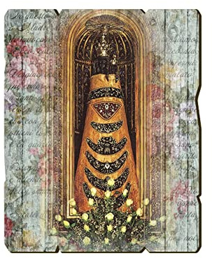 Fratelli Bonella | Bild aus geformtem Holz, Vintage-Stil der Madonna von Loreto 19 x 24 cm| Made in Italy