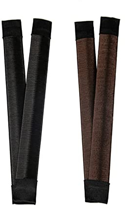 2er Pack Mädchen Damen Hair Styling Tool Donut Hair Bun Maker French Twist Haar Brötchen Styling Braid Halter Werkzeug (Braun, Hellbraund)