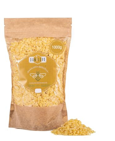 100 % Reine Bienenwachs Pastillen 1000 g – Lebensmittelechtes Kerzenwachs – Geeignet zum Seife Machen – Ohne Zusatzstoffe – von Danilovo [Y]