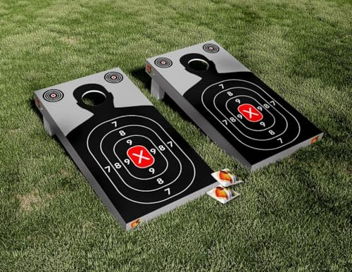 Shooting Target Cornhole Board Vinyl Wrap Skins Laminated Sticker Set Decal