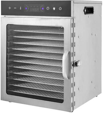 Déshydrateur alimentaire viande fruits conservation des aliments avec livre de recettes 12 plateaux sèche-aliments minuterie 24H contrôle pour collations pour animaux de compagnie séchées,12Trays