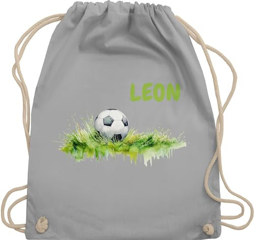 Turnbeutel Rucksack - Fußball Geschenke Kinder Fußball Geschenke Jungs I Mitgebsel - Unisize - Hellgrau - sportbeutel grundschule beutel fussball fußballfan stoffbeutel turnsackerl jungen schule