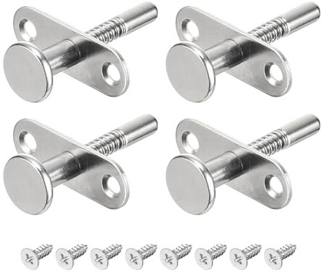 QUARKZMAN Cierres de Émbolo, Pestillo de Perno Cargado por Resorte de Acero de 6.5x45mm/0.26x1.77 Pulgadas para Muebles, Puertas de Cama, 4 Unidades