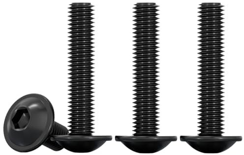 Drenky Flanged Button Head Screws M5 X 30mm 20 Pcs Black Socket Flanged Button Screws 304 Stainless Steel Hexagon Socket Pan Head Machine Screw Fully Thread, Rustproof