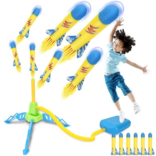 Milifox Con 6 Lanciarazzi a Schiuma - Razzo Spaziale Giocattolo per Bambini : Giochi da Giardino all'aperto per Bambini e Ragazze Lanciarazzi a Schiuma, Gioca all'aperto Come un Astronauta
