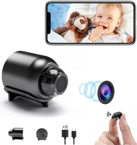 Minakeda Mini Spy Camera,Wireless WiFi HD 1080P Hidden IP Night Vision Camcorder Home Security Camera,Mini Hidden Cameras with App Control Audio Video Recording Motion