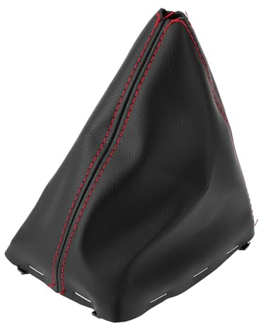 Hihaha Gear Shift Stick Gaiter for Ford Focus C-MAX 2003-2010 Gear Stick Knob Cover Boot Shift Cover Dustproof Leather 1 Pc Black Red