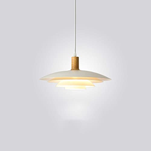 XFZJCHAP Lampe de Restaurant Simple Nordique, luminaire Suspendu au Design Danois, Lustre à Soucoupe Volante à tête Unique à LED, avec Lampes de Barre à Hauteur réglable avec Cordon de 47,2 Pieds