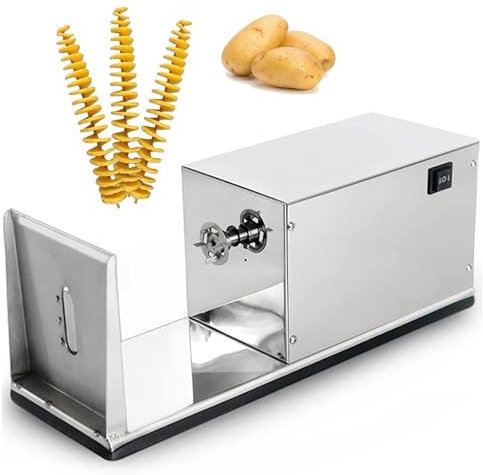 oiakus Macchina elettrica per Torri di Patate, Affettatrice elettrica a Spirale per Patate in Acciaio Inossidabile, Affettatrice Automatica per Patate allungabili, per la casa e L'Ufficio